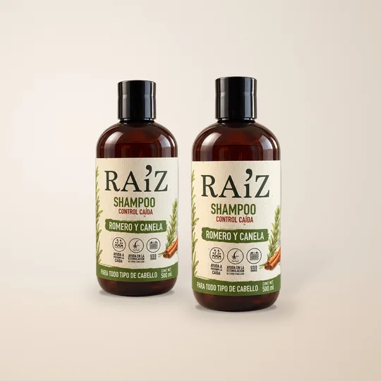 Dos botellas de shampoo RA’IZ